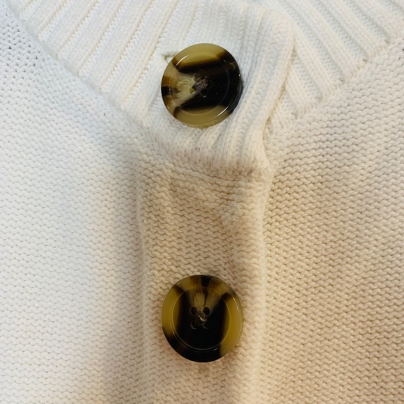 Quince Cropped Cardigan Medium Ivory 100% Organic Cotton Button Up Preppy *Read* - Picture 5 of 13
